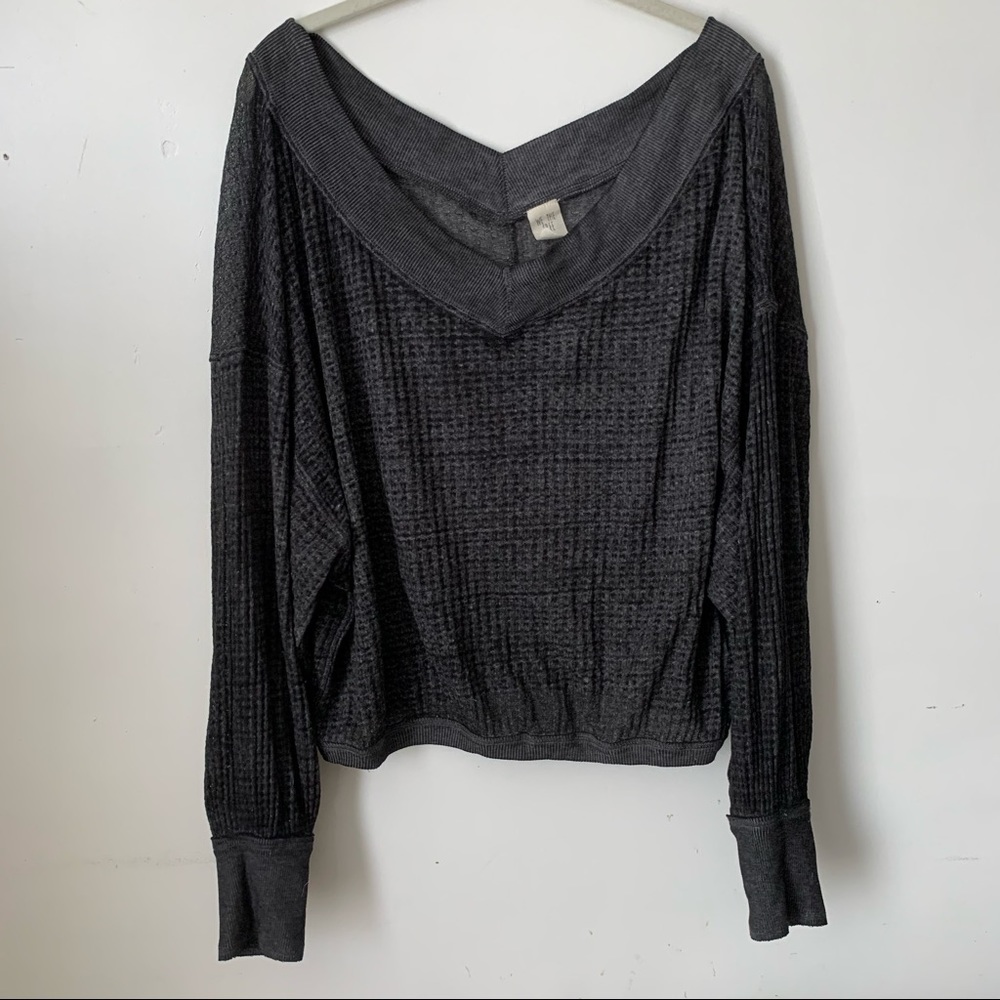 Free People Waffle Long Sleeve Top